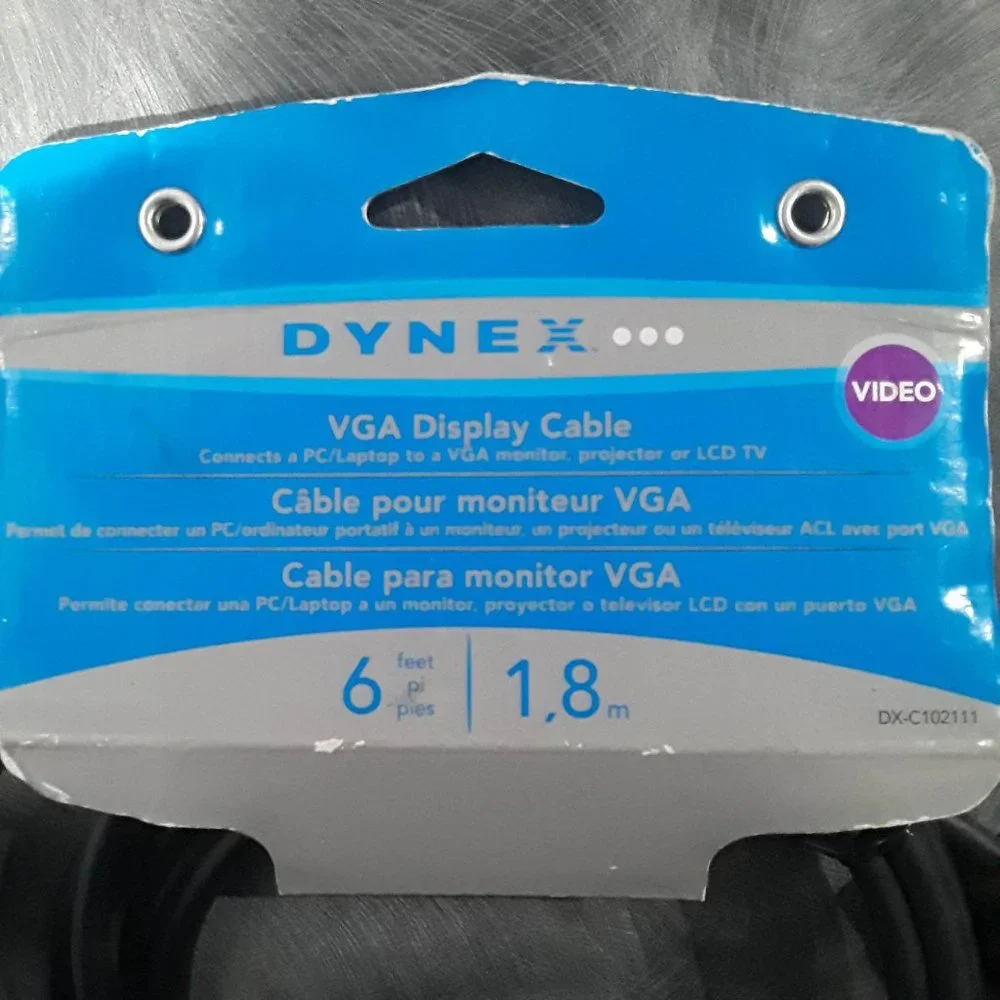 DYNEX VGA 6' PC MONITOR REPLACEMENT CABLE DX-C102111 - NEW OLD STOCK